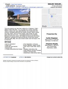 Listing for 14286 Suffolk St Westminster 92683. sold on 03/2017